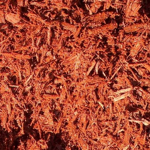 dyed red mulch